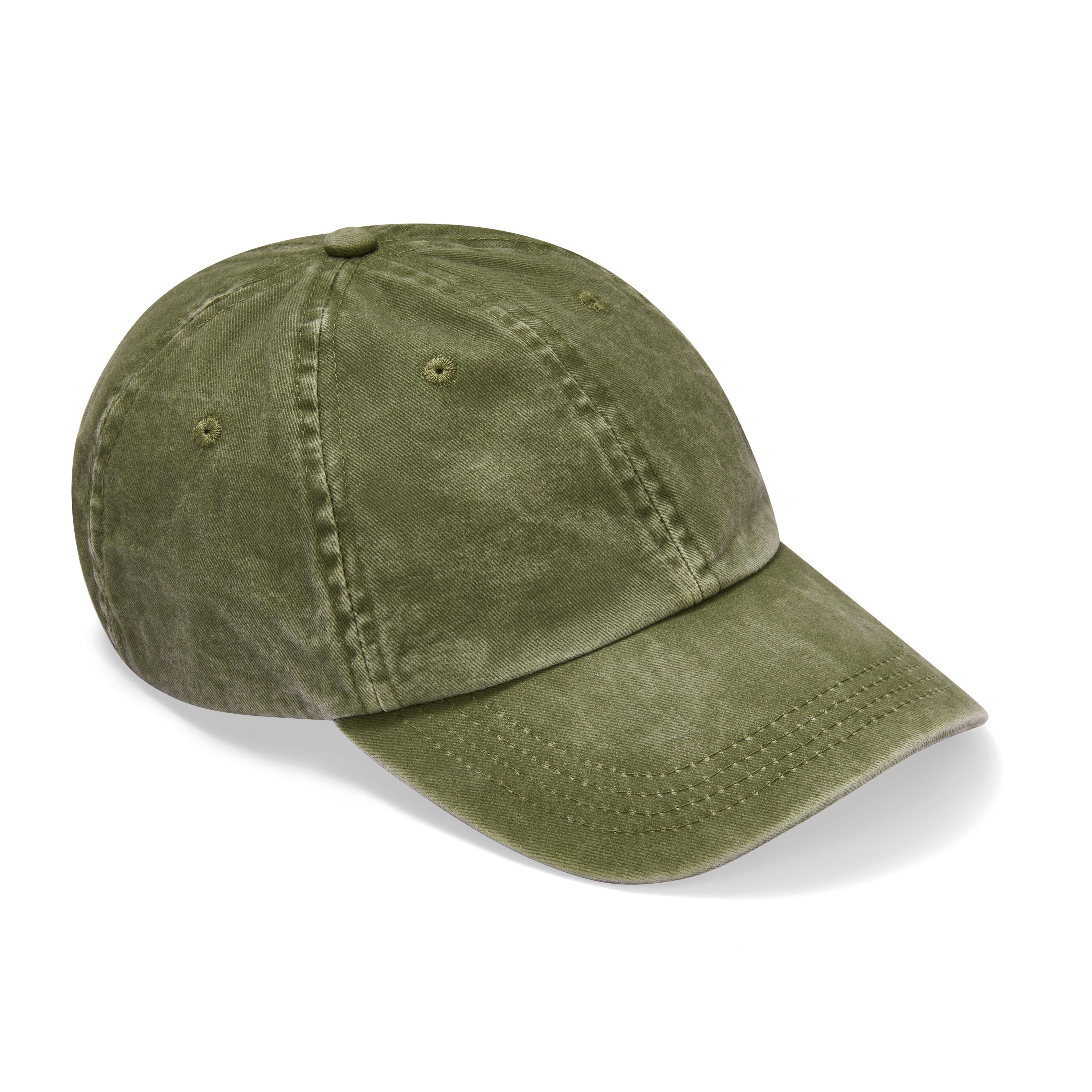 Only Curls Satin Lined Baseball Hat - Washed Olive - Only Curls