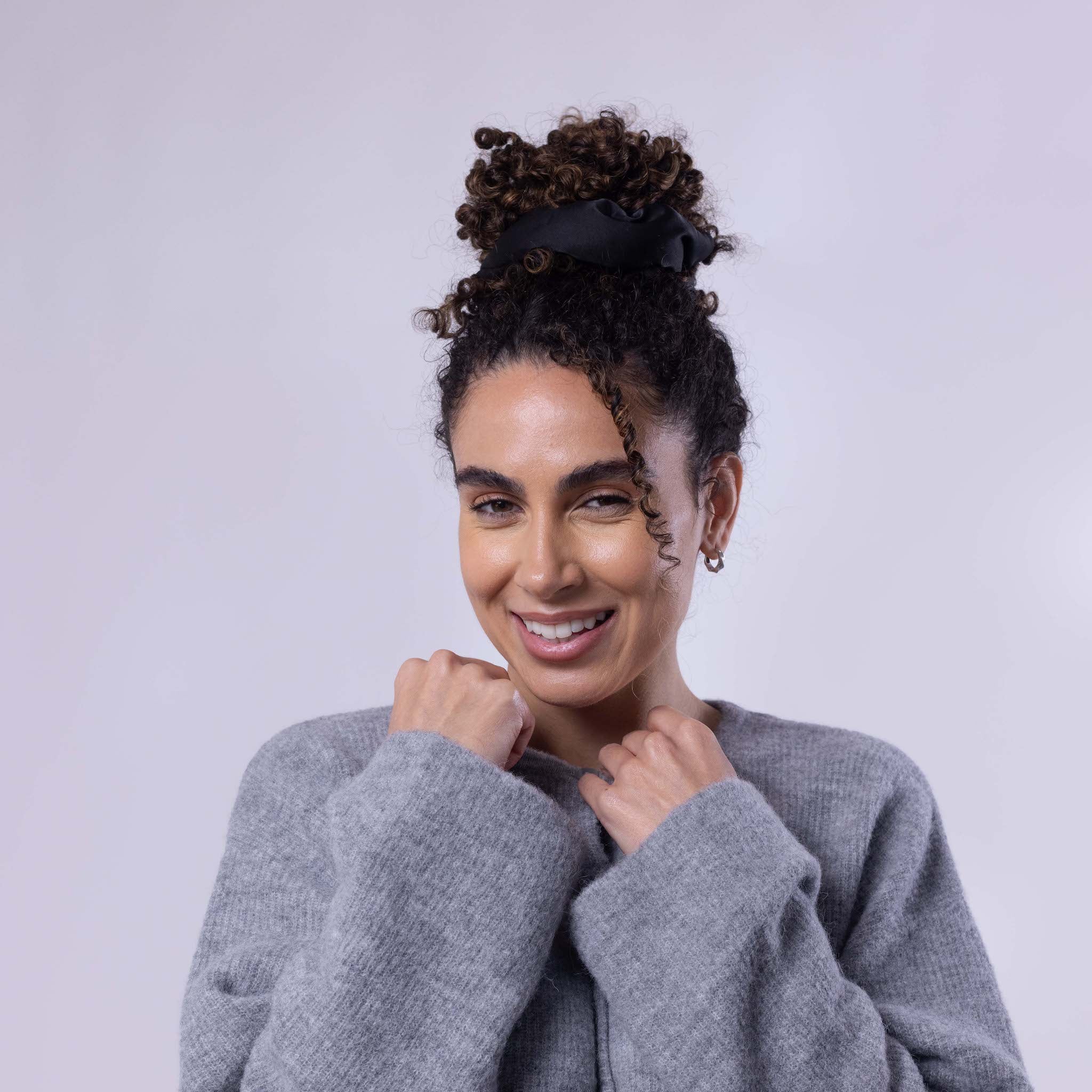 Only Curls Satin Pillow Scrunchies - Black and Bronze Twin Pack - Only Curls