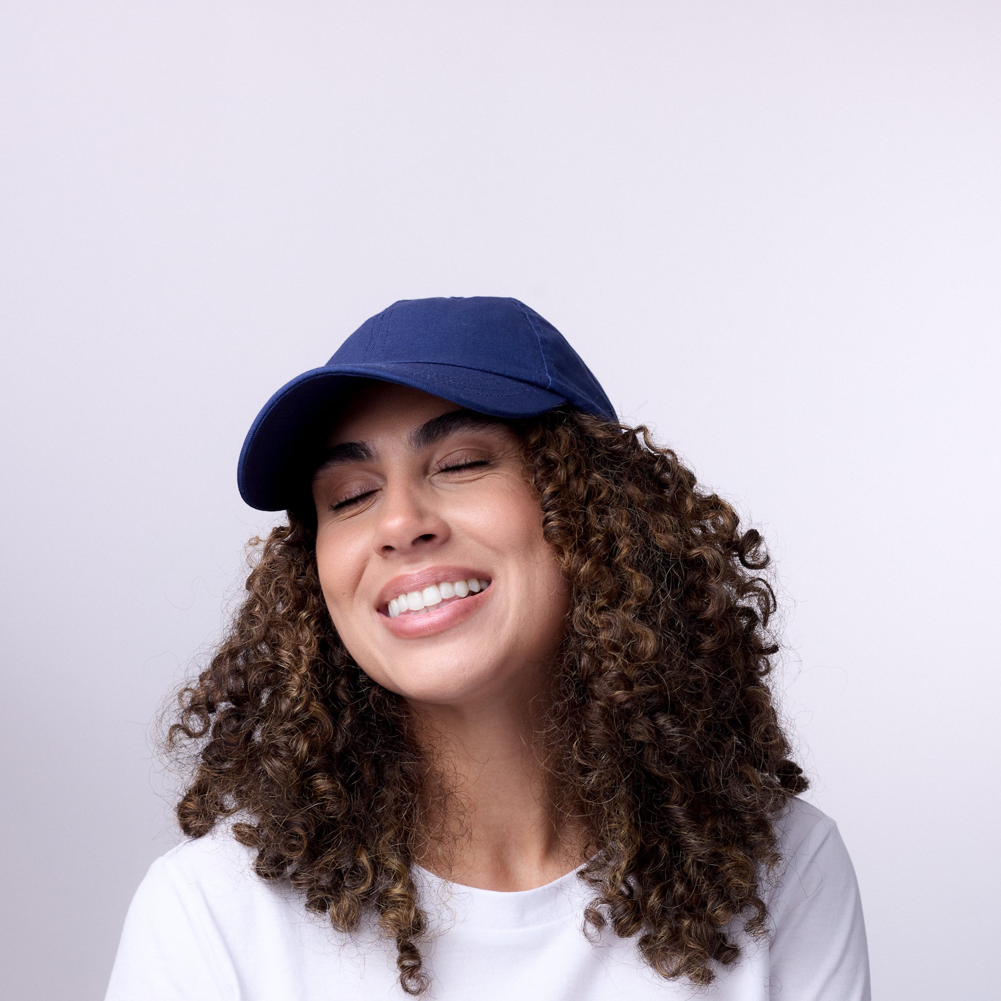 Only Curls Satin Lined Baseball Hat - Navy - Only Curls