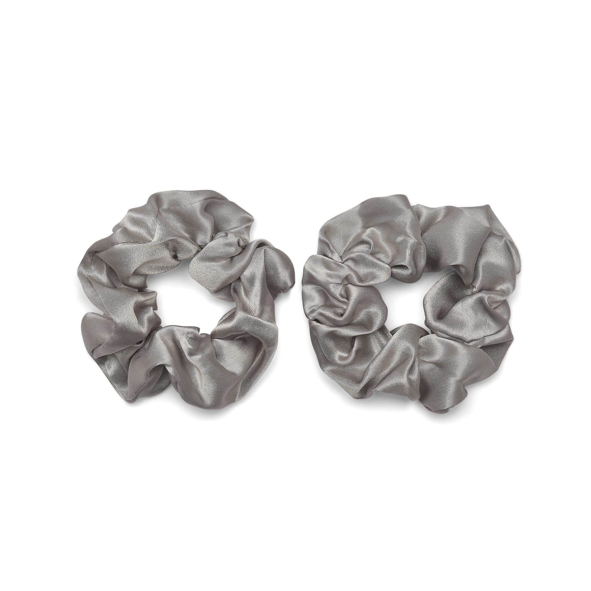 Only Curls Silk Scrunchies - Silver - Only Curls