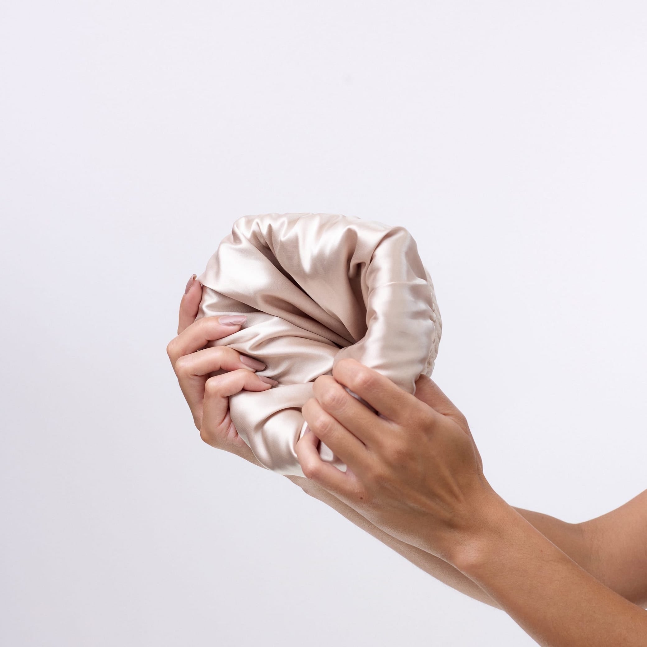 Only Curls Satin Lined Beanie and Snood Set - Sophia in Sand - Only Curls