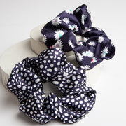 Only Curls Satin Scrunchies - Navy Twin Pack