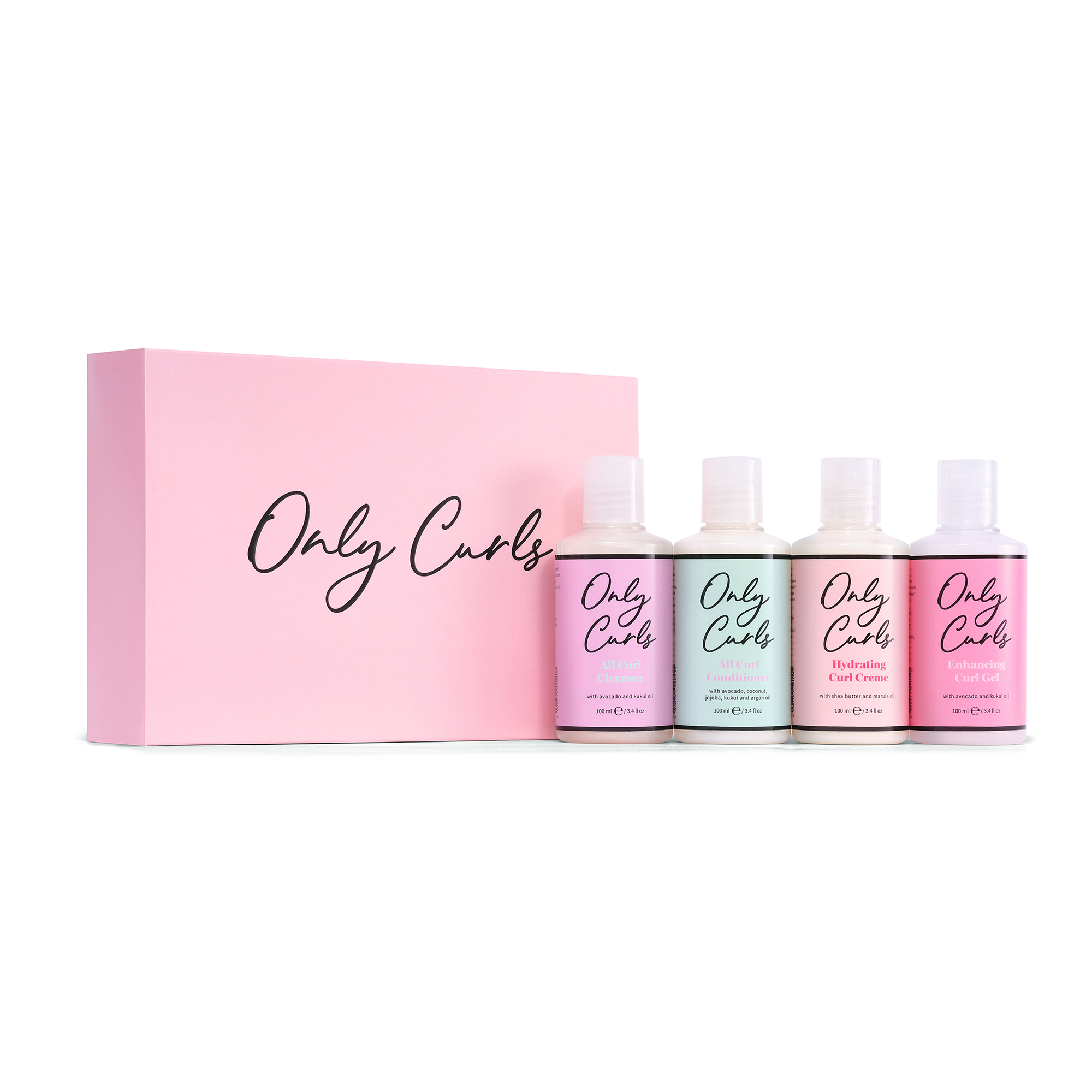 Only Curls Collection of Mini Travel Size Bottles