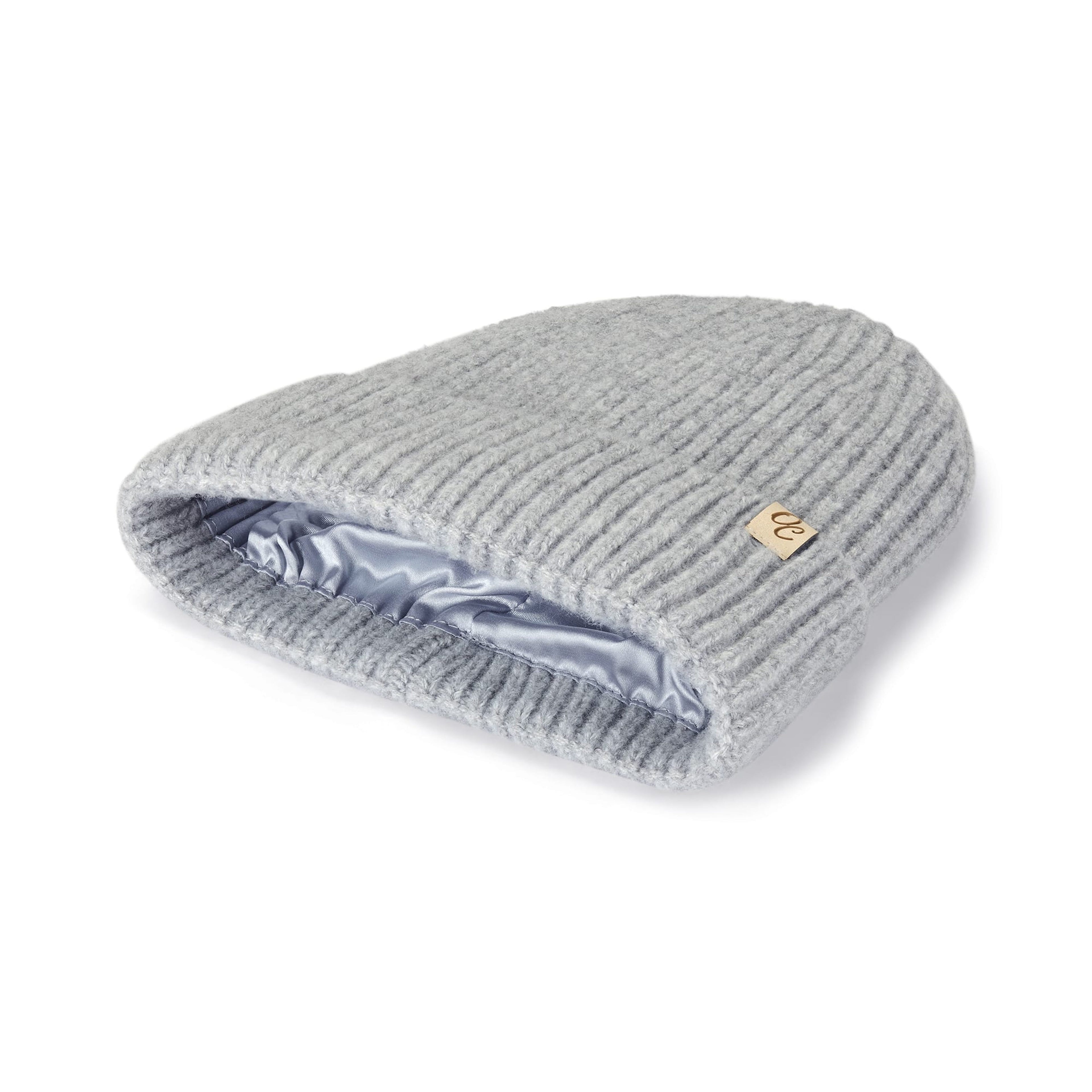Only Curls Satin Lined Beanie - Ella in Grey - Only Curls
