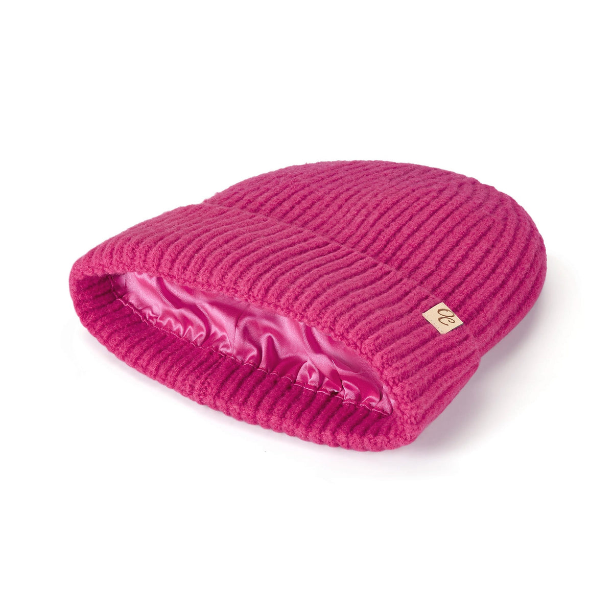 Only Curls Satin Lined Beanie - Ella in Hot Pink