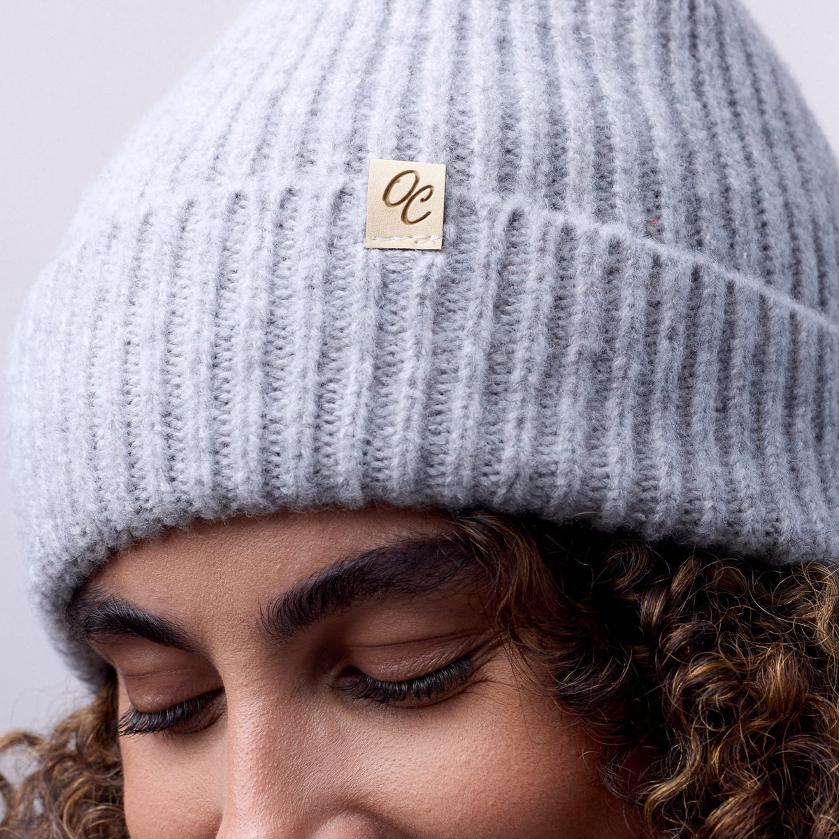 Only Curls Satin Lined Beanie - Ella in Grey