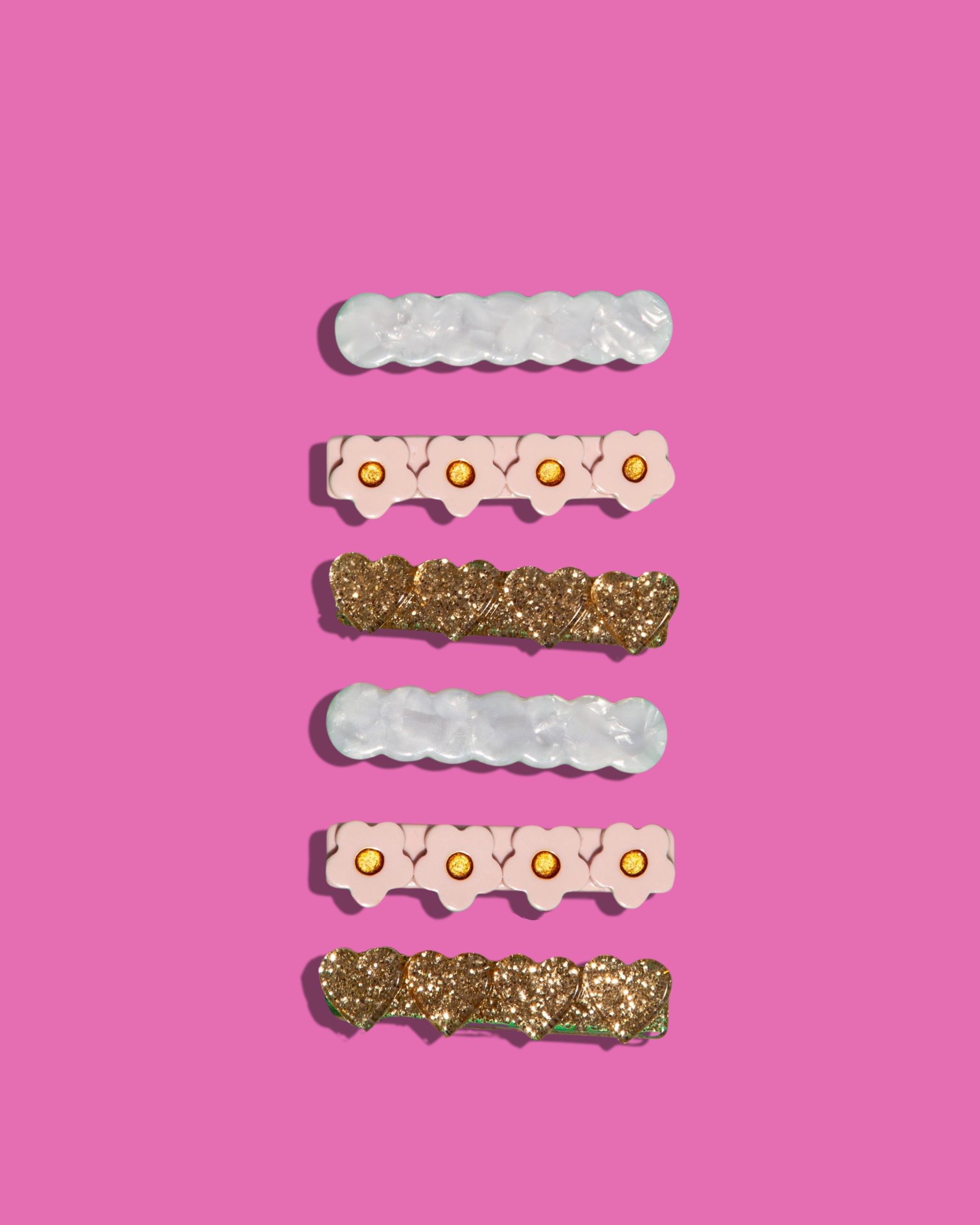Little Curls 6-Pack Crocodile Hair Clips - Gold - Only Curls