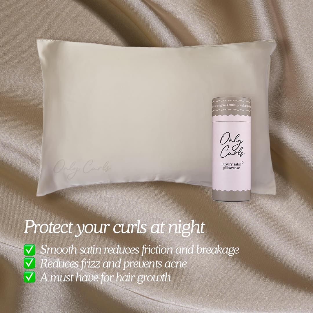 Only Curls Satin Pillowcase - Champagne - Only Curls