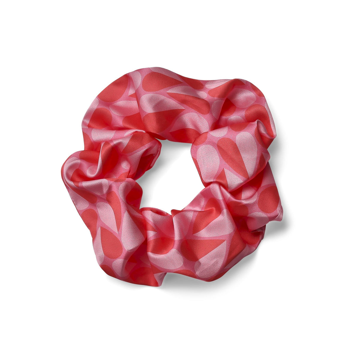 Only Curls Oversized Satin Scrunchies - Pink Hearts and Bright Pink Twin Pack