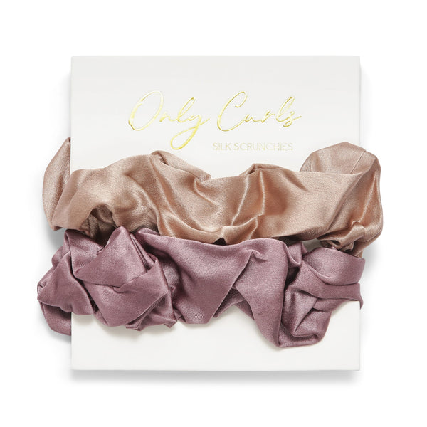 Only Curls Silk Scrunchies Bronze