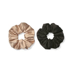 Only Curls Satin Pillow Scrunchies - Black and Bronze Twin Pack - Only Curls
