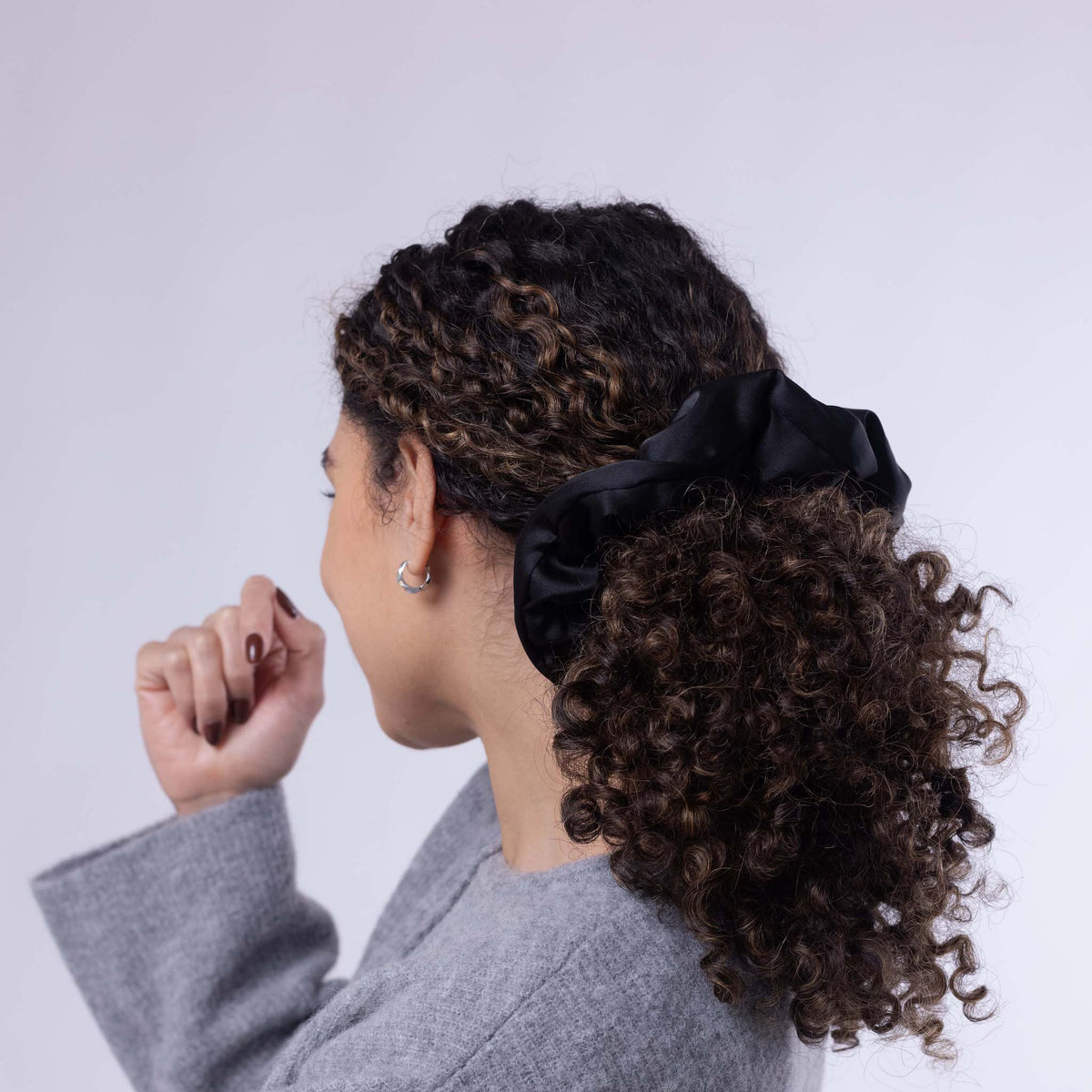 Only Curls Satin Pillow Scrunchies - Black and Bronze Twin Pack