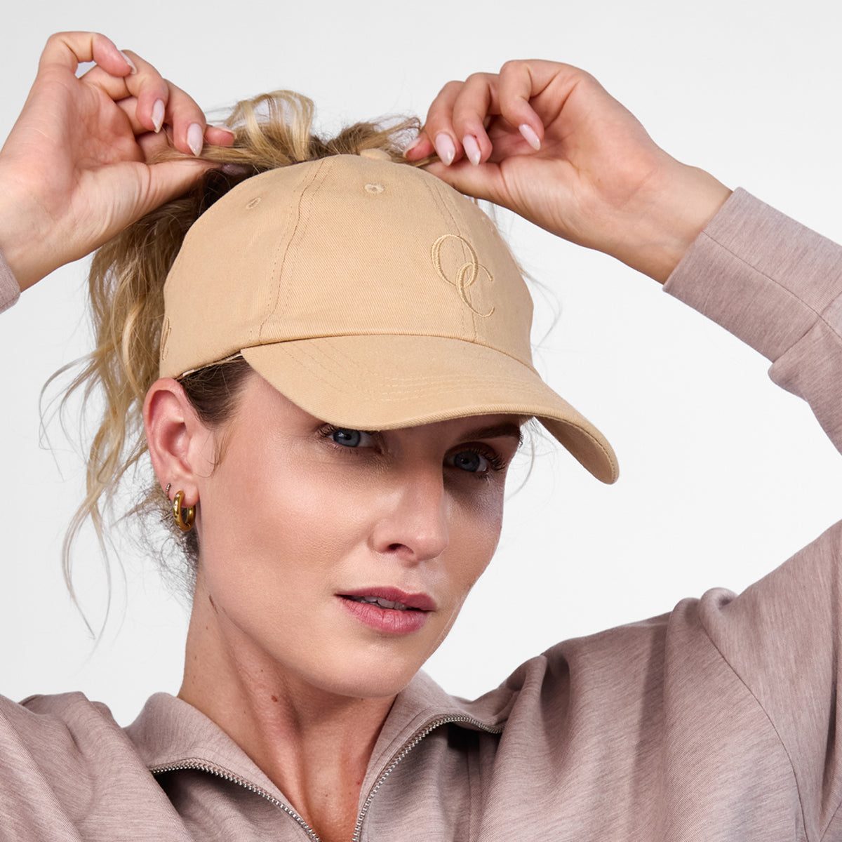 Satin Lined Baseball Hat (open back) - Caramel OC