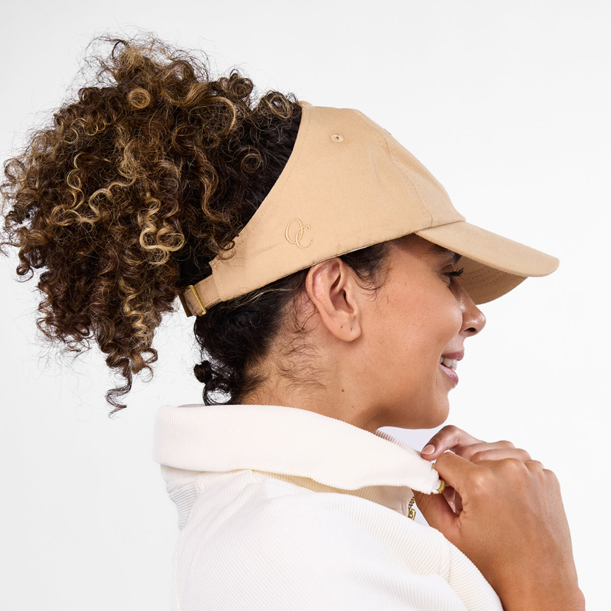 Satin Lined Baseball Hat (open back) - Caramel OC