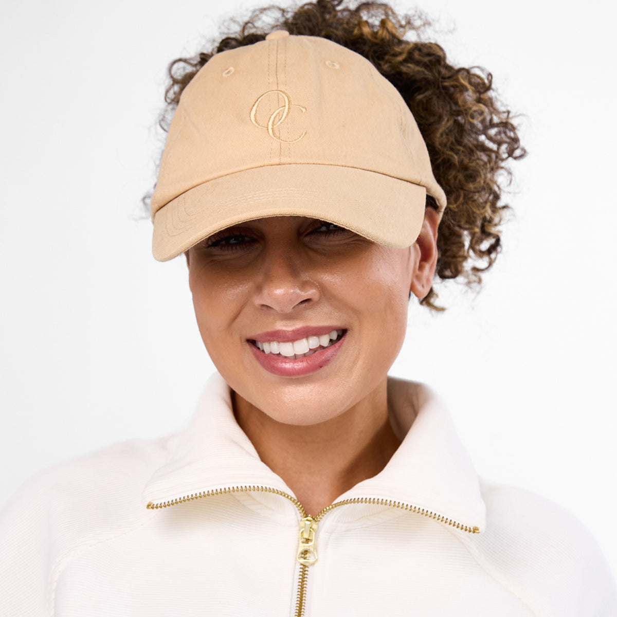 Satin Lined Baseball Hat (open back) - Caramel OC