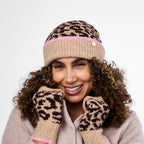 Only Curls Leopard Satin-Lined Beanie & Glove Set - Only Curls