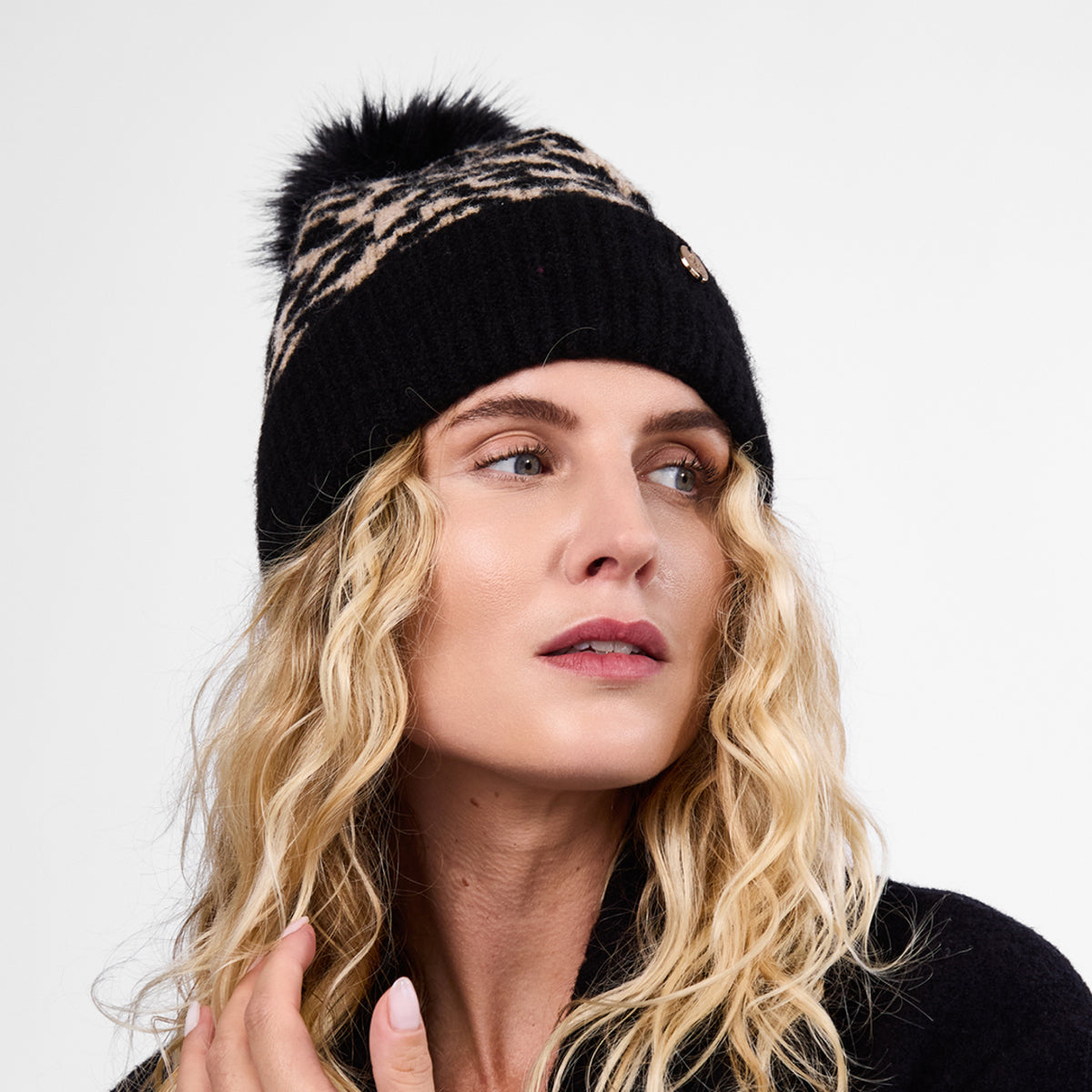 Only Curls Fluffy Leopard Satin-Lined Beanie - Only Curls