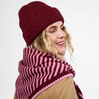 Only Curls Burgundy Stripe Satin-Lined Triangle Scarf - Only Curls