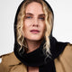 Only Curls Black Satin-Lined Hooded Scarf