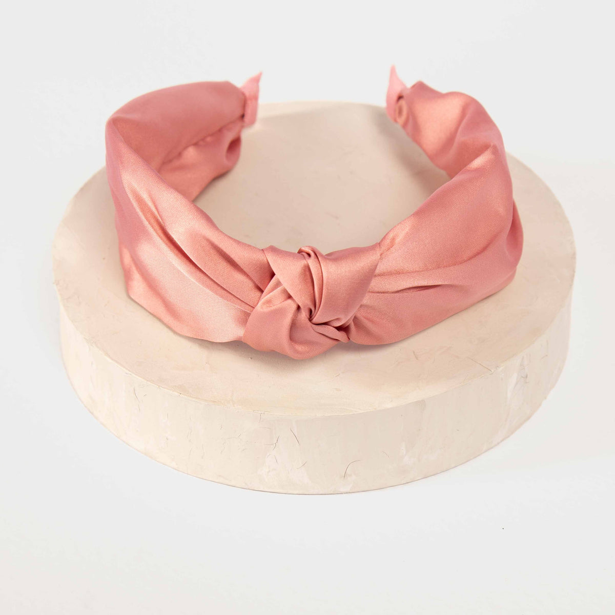 Only Curls Satin Knot Headband - Dusty Pink