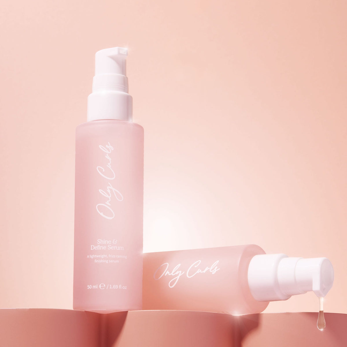 Only Curls Shine & Define Anti Frizz Serum for Curly Hair - 2x bottle spill