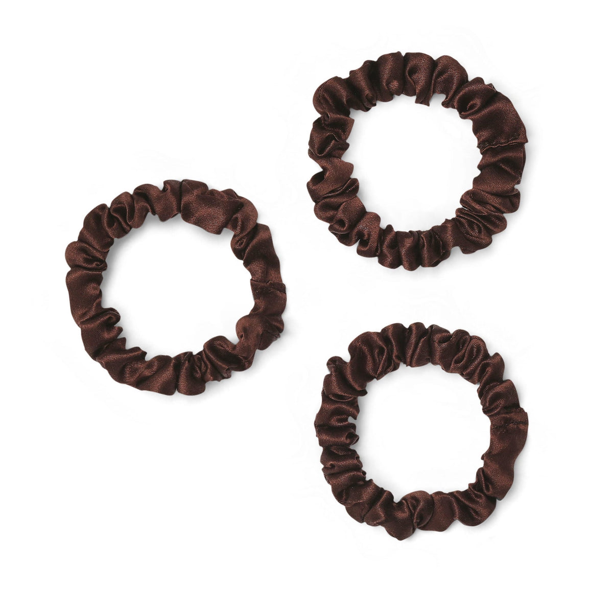 Only Curls Silk Scrunchies (Mini) - Brunette