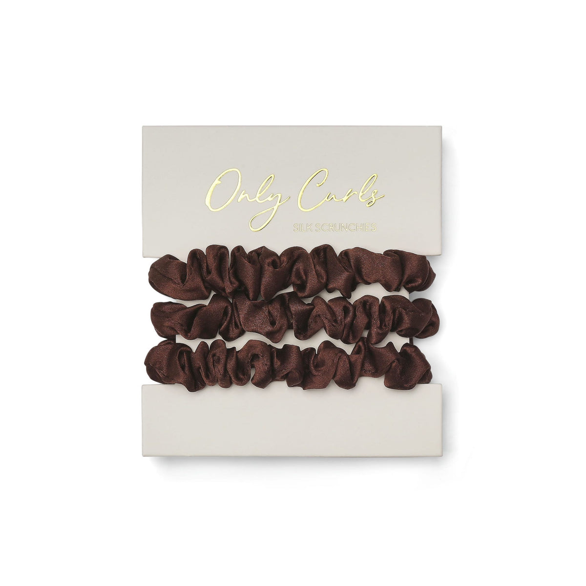 Only Curls Silk Scrunchies (Mini) - Brunette