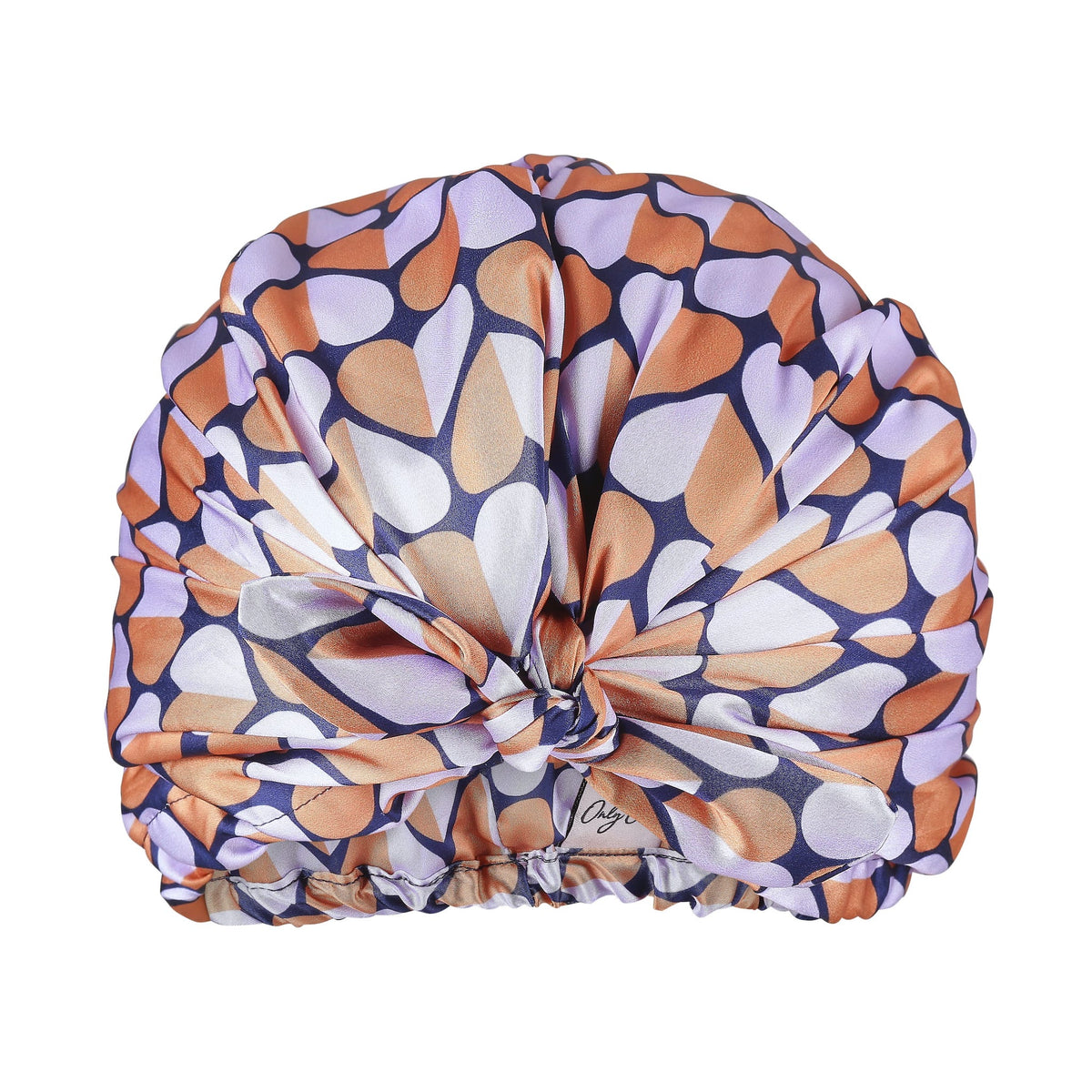 Only Curls Satin Sleep Turban - Navy Hearts