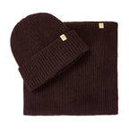Only Curls Satin Lined Beanie and Snood Set - Sophia in Burgundy - Only Curls