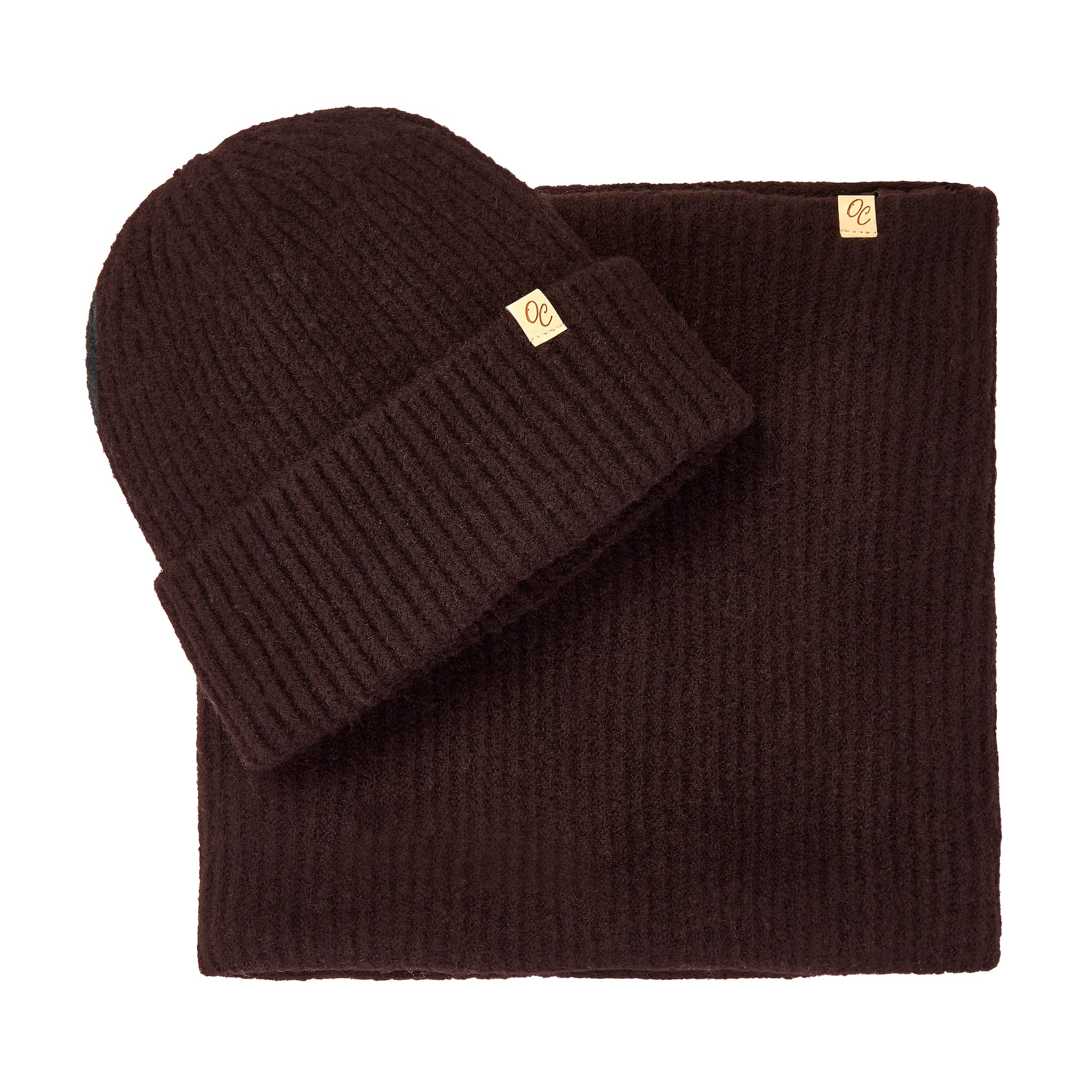 Only Curls Satin Lined Beanie and Snood Set - Sophia in Burgundy - Only Curls