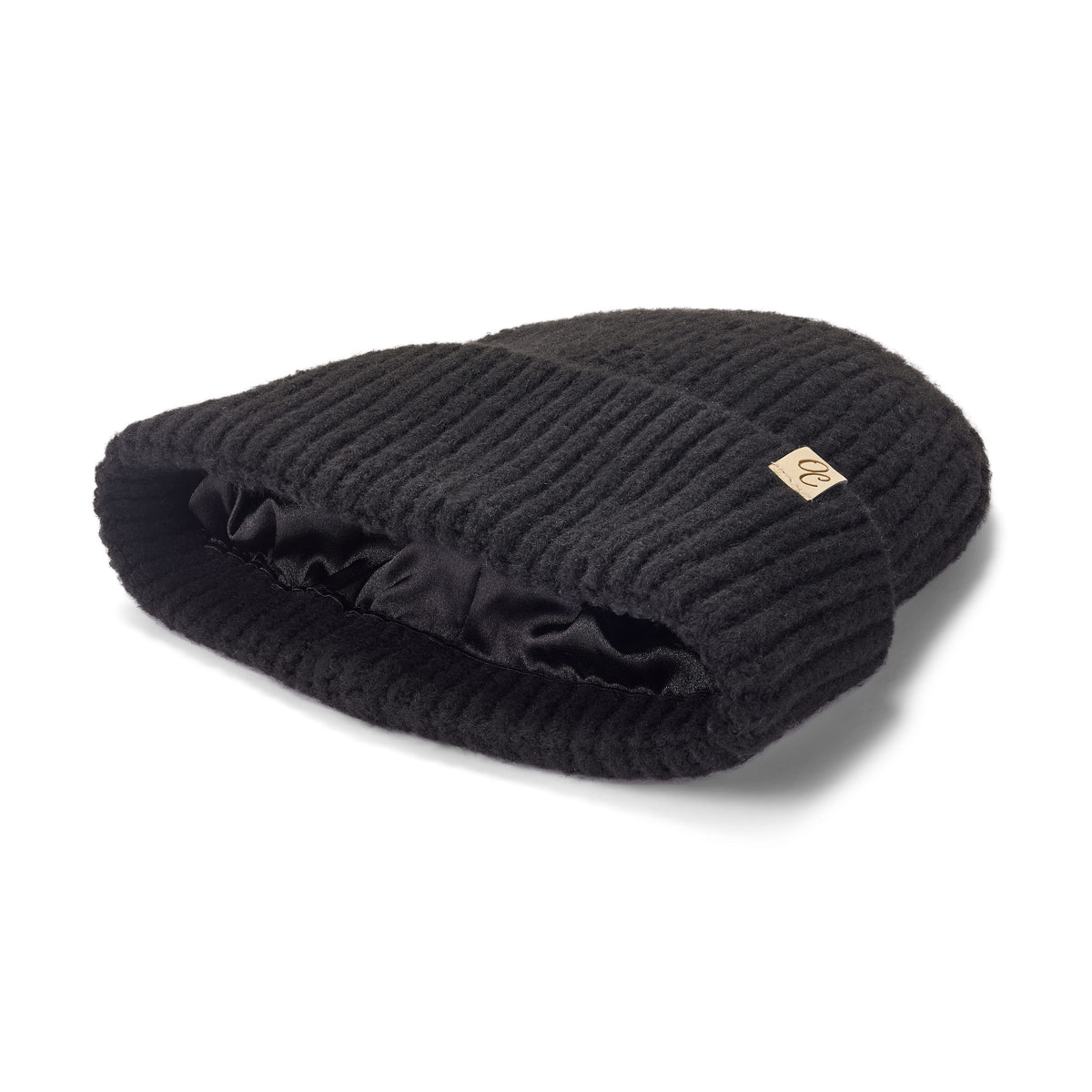 Only Curls Satin Lined Beanie and Snood Set - Sophia in Black