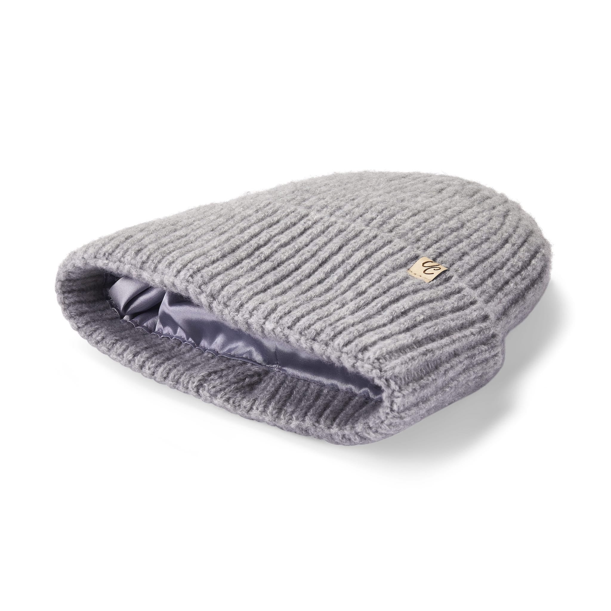 Only Curls Satin Lined Beanie and Snood Set - Sophia in Grey - Only Curls