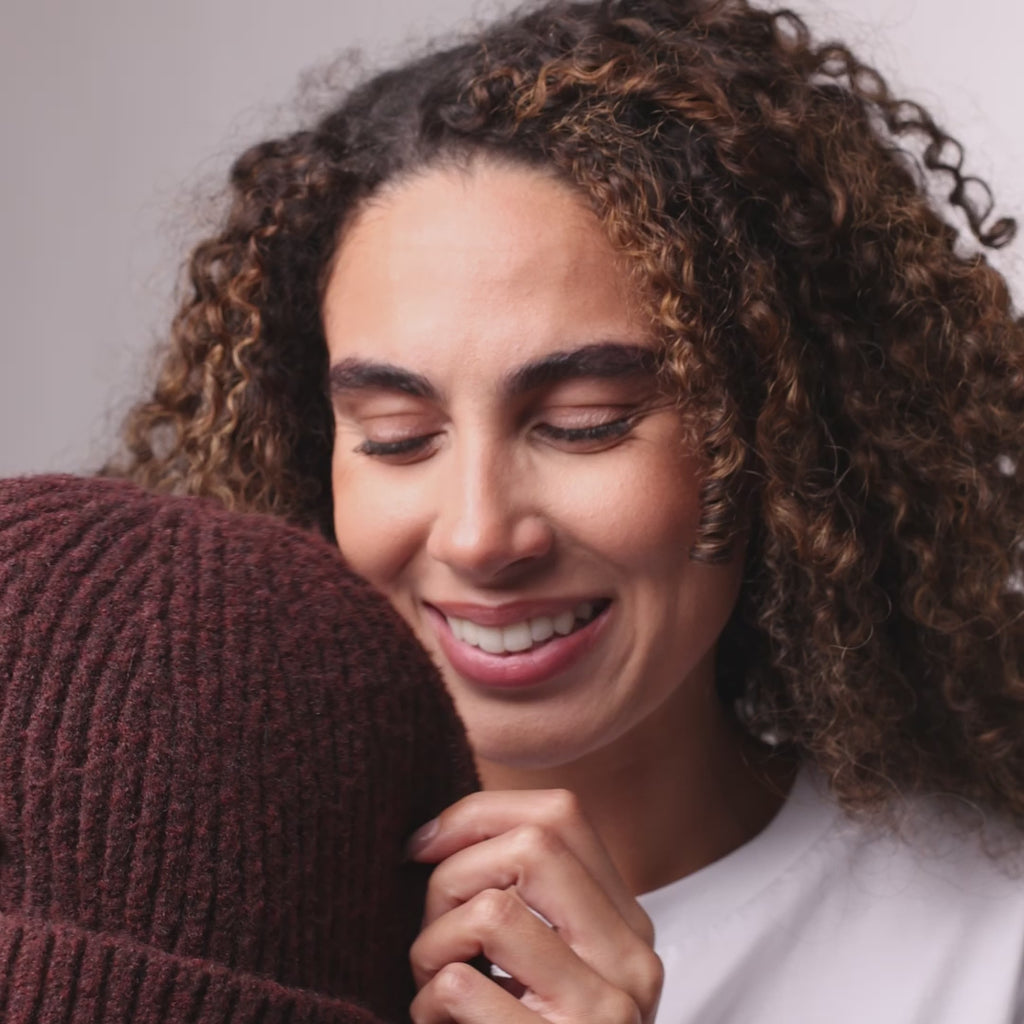 Only Curls Satin Lined Beanie - Ella in Burgundy