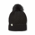 Only Curls Satin Lined Knitted Beanie Hat - Black with Pom Pom - Only Curls
