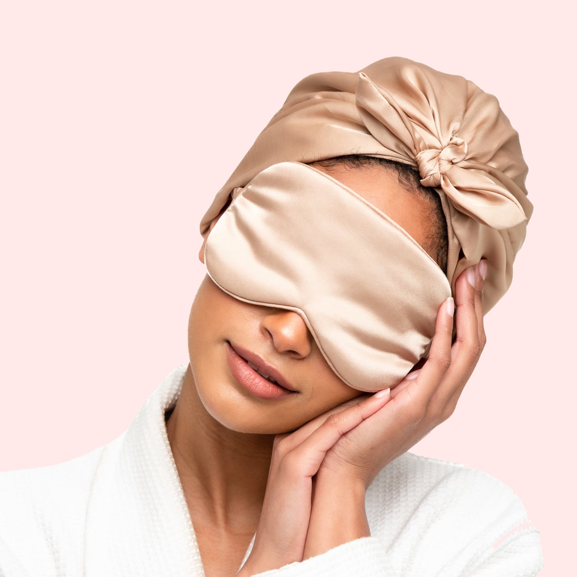 Only Curls Eye Mask and Sleep Turban Set - Bronze - Only Curls