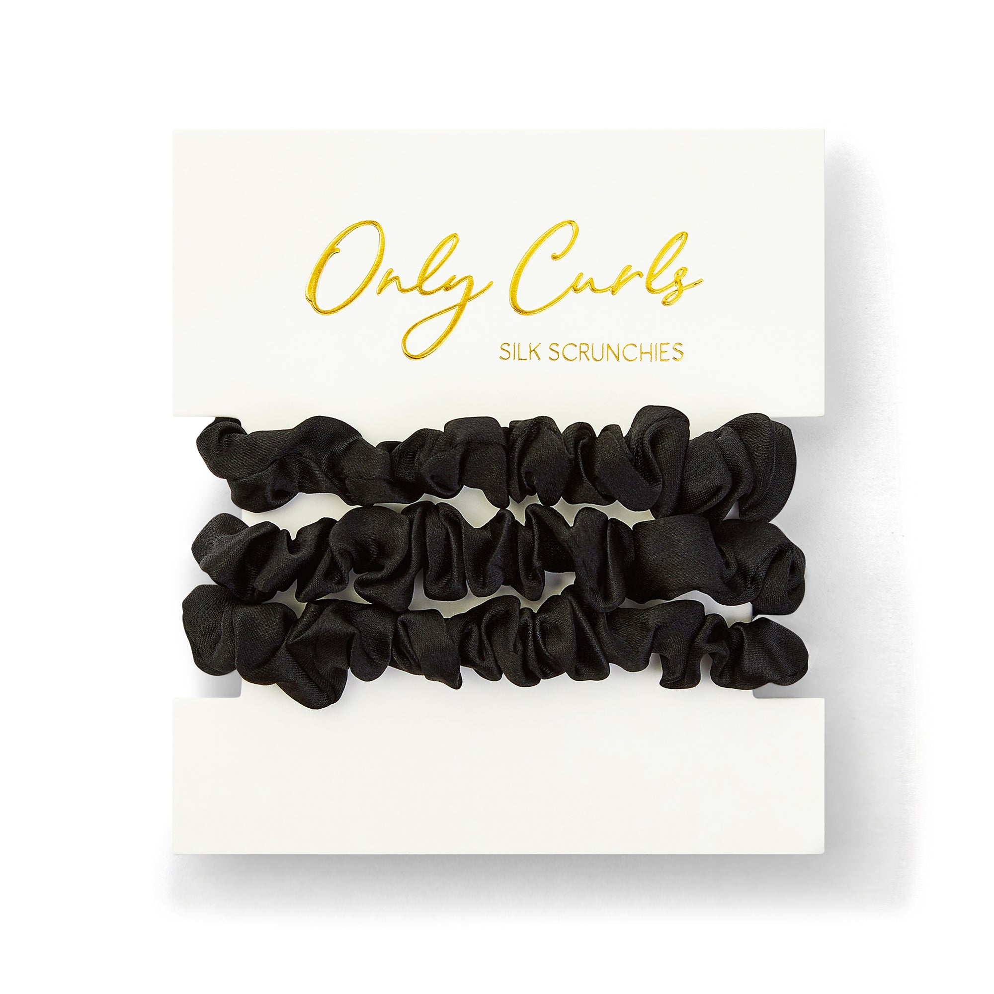 Only Curls Silk Scrunchies - Black Mini - Only Curls