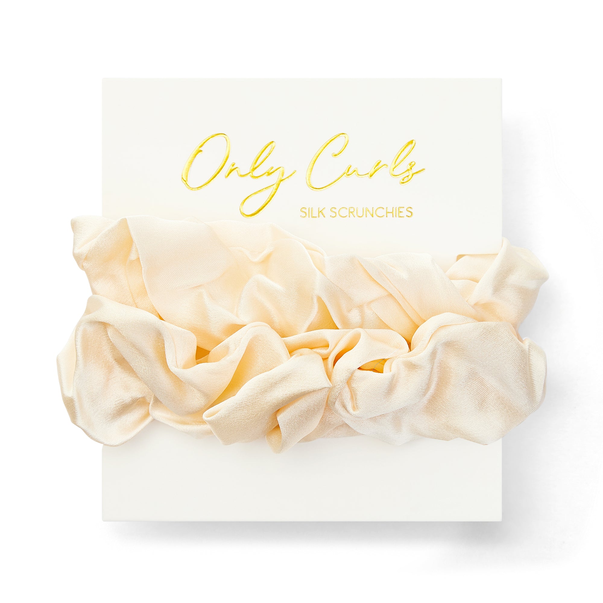 Only Curls Silk Scrunchies Ivory - Only Curls