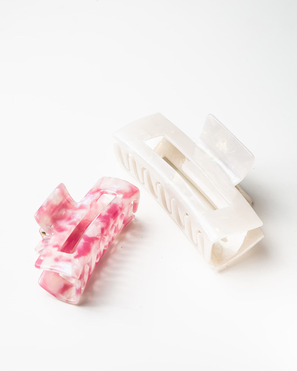 Only Curls Rectangle Claw Clips - Pink - Only Curls