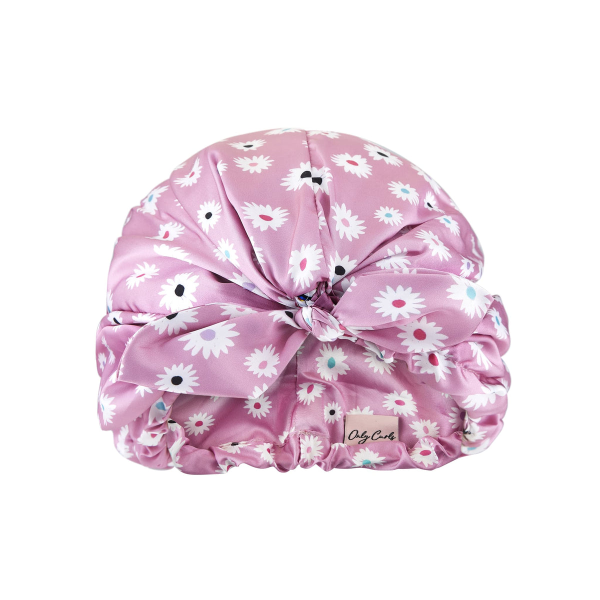 Only Curls Satin Sleep Turban - Dusty Pink Daisy - Only Curls