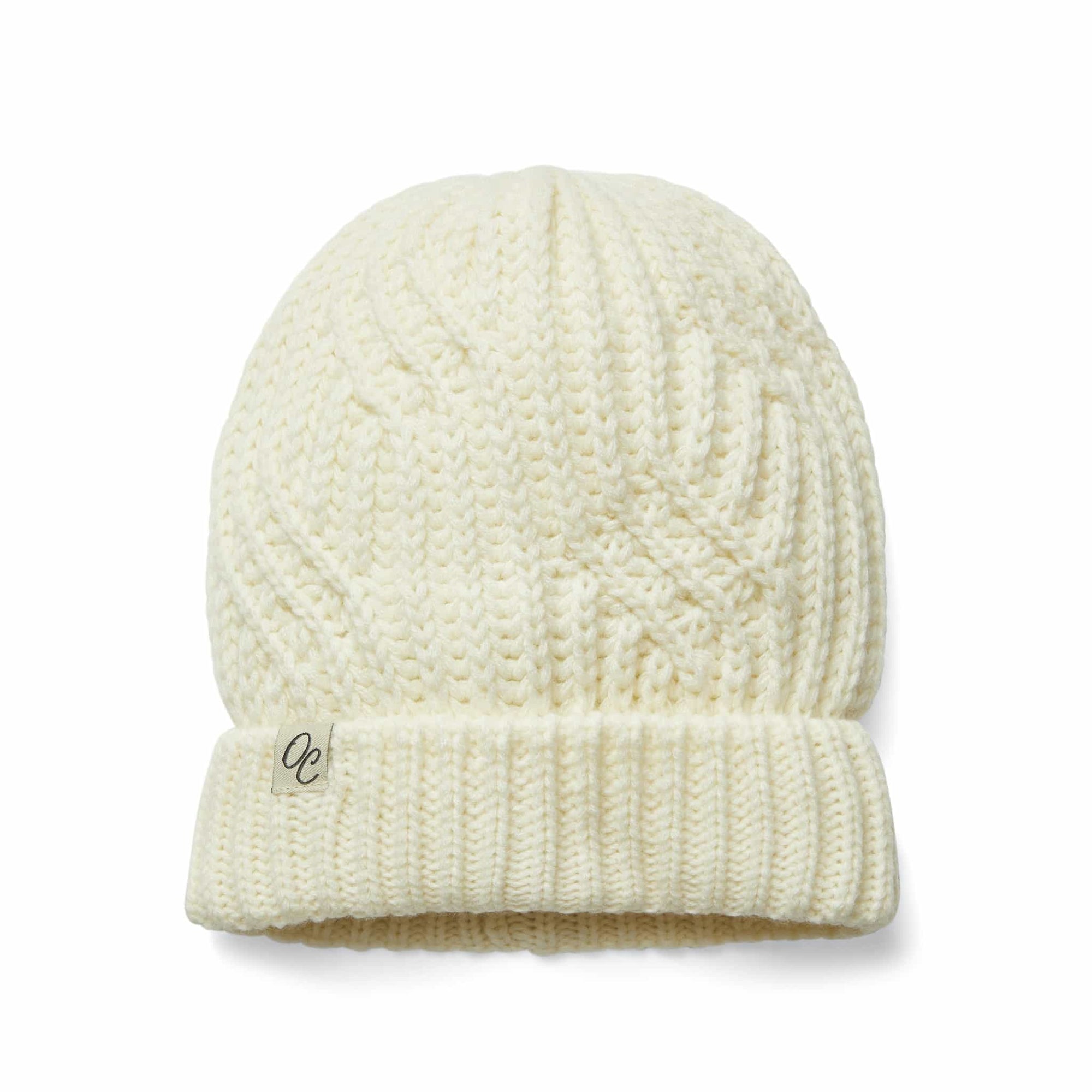 Only Curls Satin Lined Knitted Beanie Hat - Cream - Only Curls