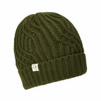 Only Curls Satin Lined Knitted Beanie Hat - Olive - Only Curls