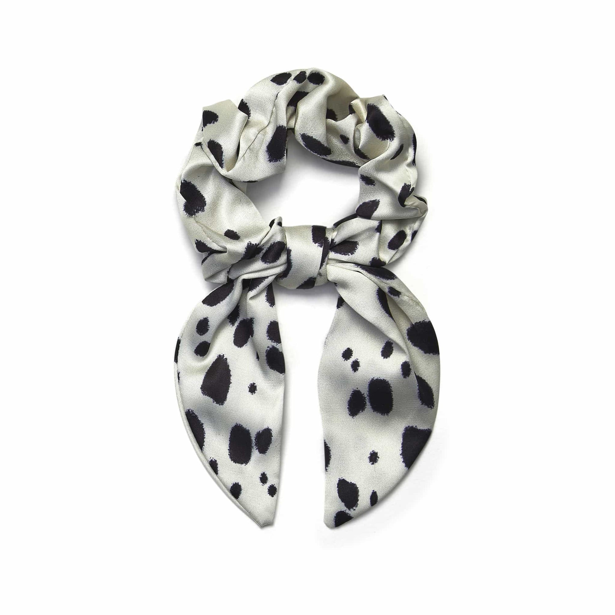 Only Curls Satin Scarf Scrunchie - Ivory Dot - Only Curls