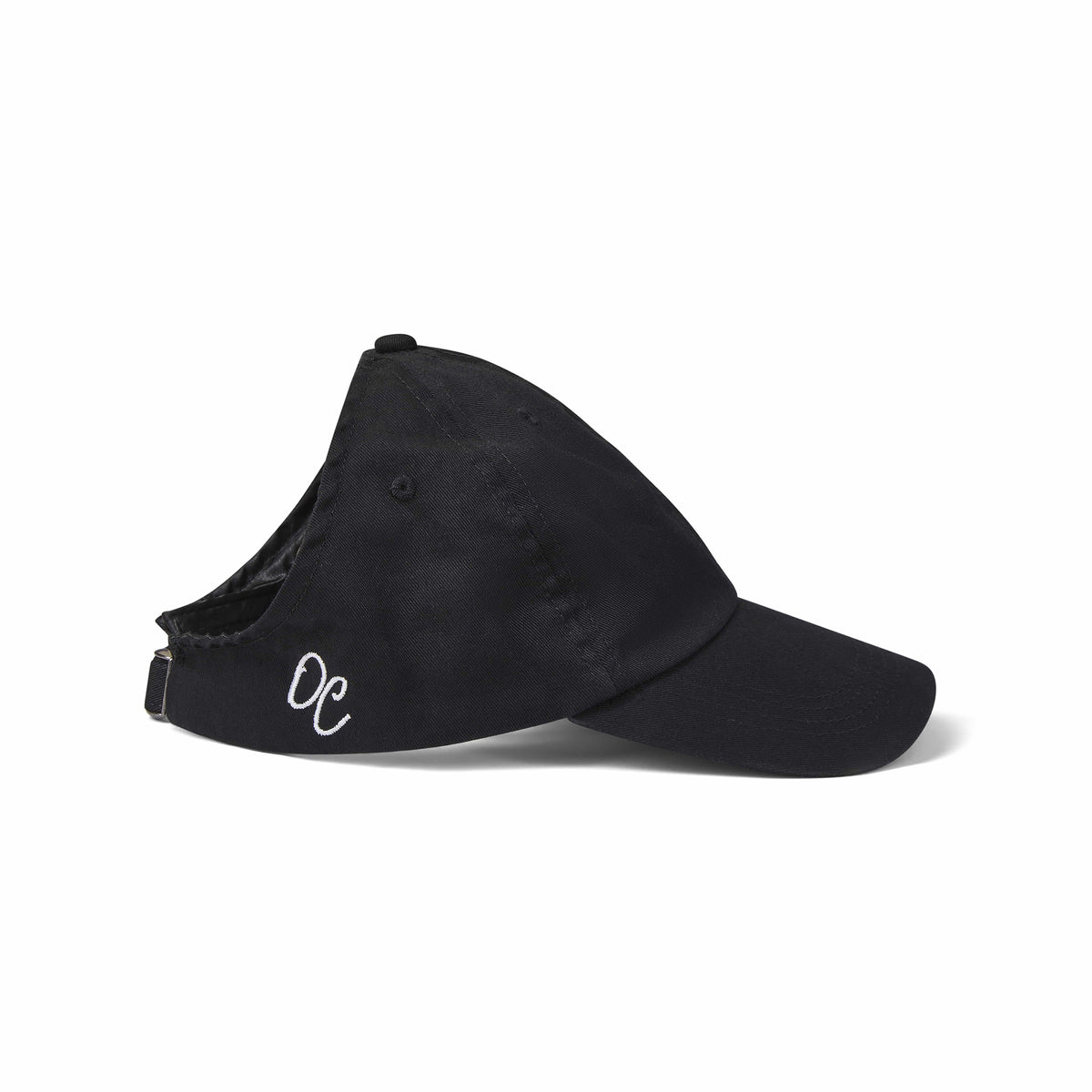 Only Curls Satin Lined Baseball Hat (with open back) - Jet Black - Only Curls