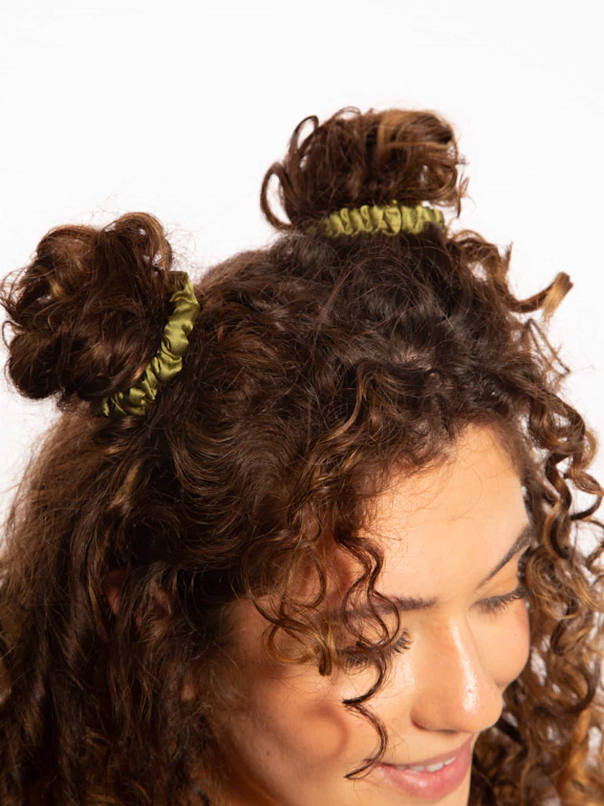 Only Curls Silk Scrunchies - Olive Mini - Only Curls