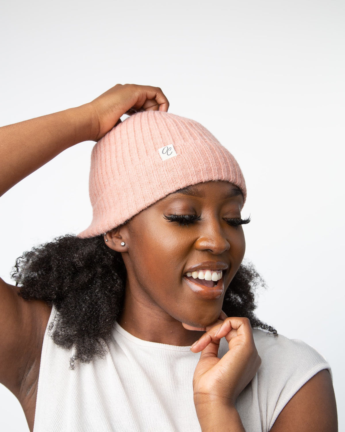 Only Curls Satin Lined Spring Beanie Hat - Dusty Coral - Only Curls