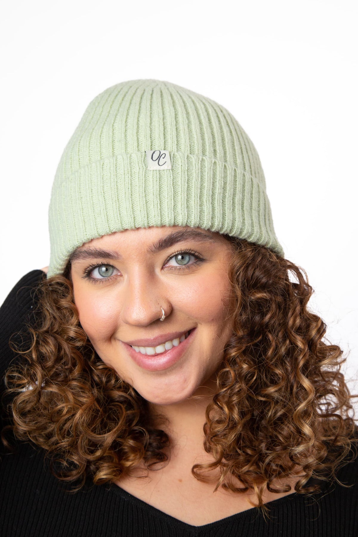 Only Curls Satin Lined Spring Beanie Hat - Mint - Only Curls