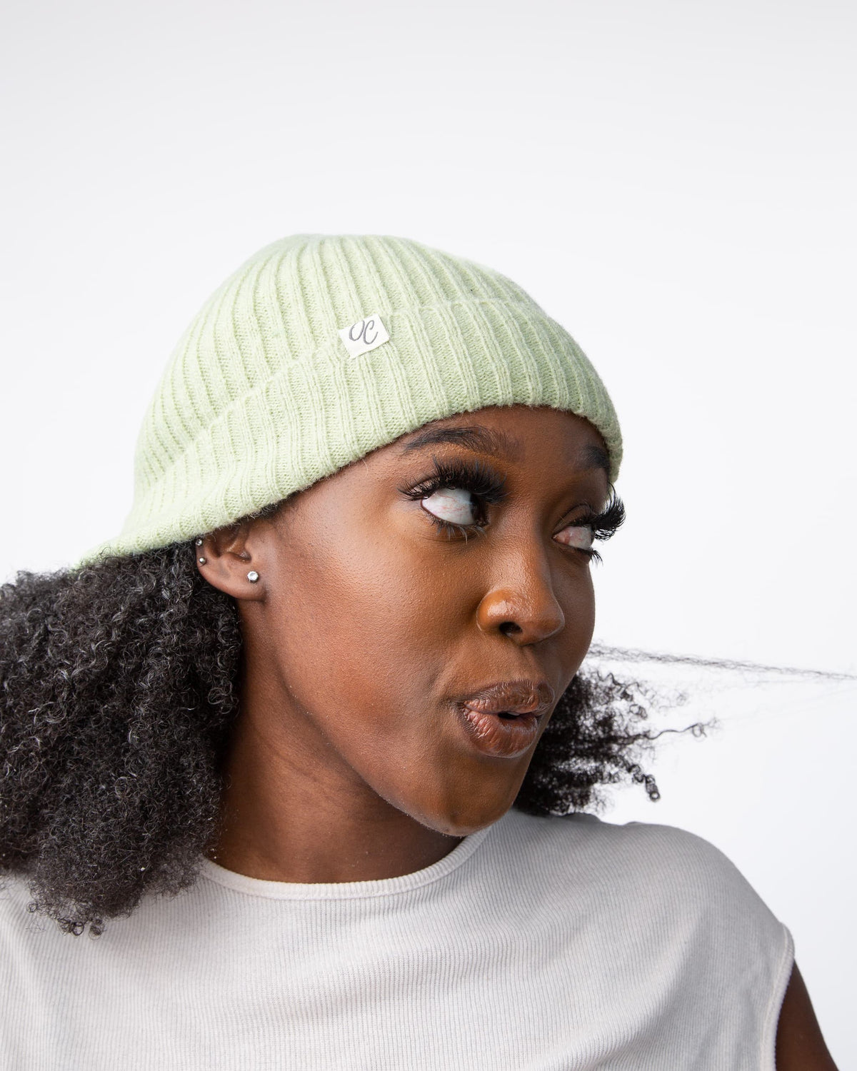 Only Curls Satin Lined Spring Beanie Hat - Mint - Only Curls