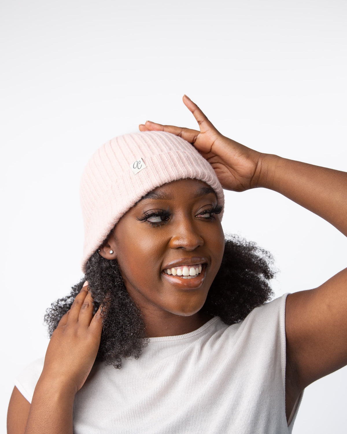 Only Curls Satin Lined Spring Beanie Hat - Pink - Only Curls
