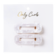 Only Curls Crocodile Hair Clips - White Shimmer